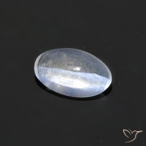 0.70 ct White Sillimanite Cat's Eye Stone, Natural Sillimanite Cat's Eye in Oval Cabochon Shape for Sale