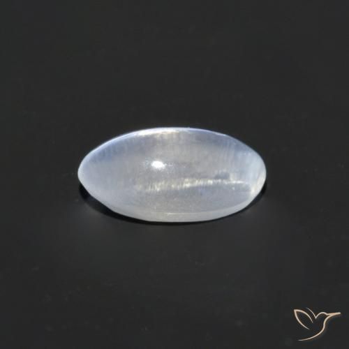 Sillimanite Cat's Eye Gemstone in 7 x 4.2 mm Size for Sale, Sillimanite Cat's Eye Stone in Clear White Color