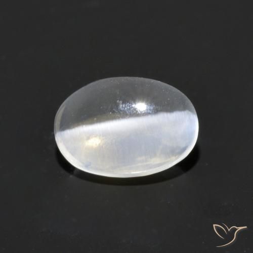 1.19ct Natural Clear White Sillimanite Cat's Eye, Oval, Transparent