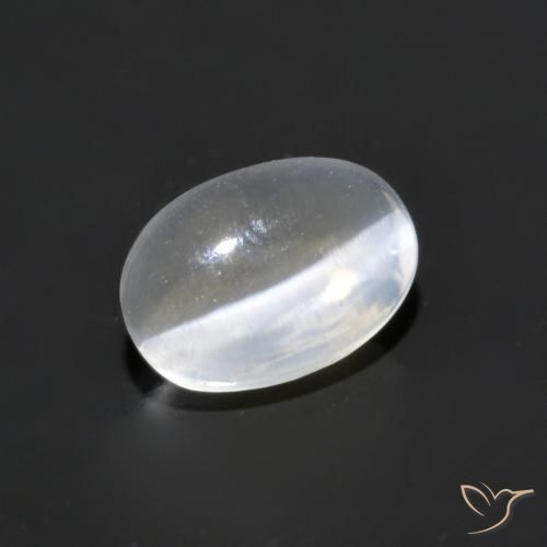1.19 ct White Sillimanite Cat's Eye Stone, Natural Sillimanite Cat's Eye in Oval Cabochon Shape for Sale
