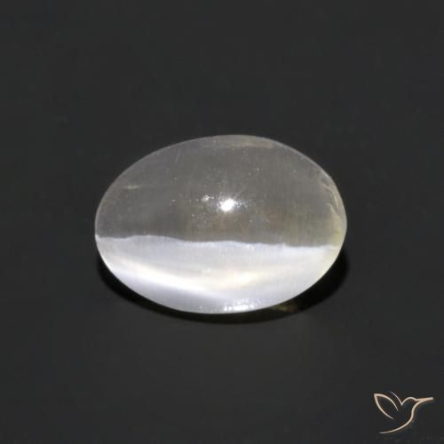 1.02ct Natural Warm White Sillimanite Cat's Eye, Oval, Transparent