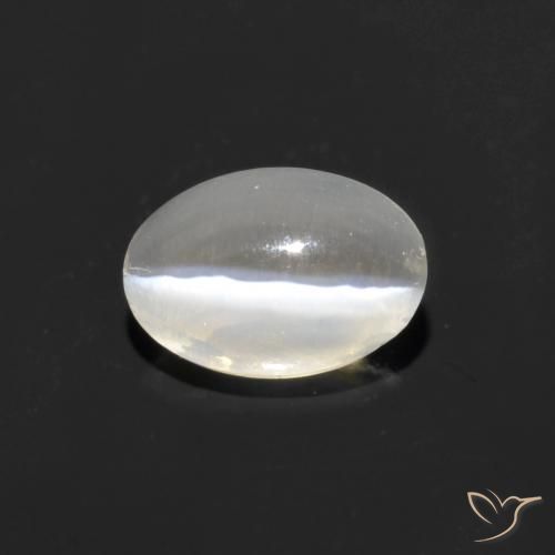1.06 ct White Sillimanite Cat's Eye Stone, Natural Sillimanite Cat's Eye in Oval Cabochon Shape for Sale