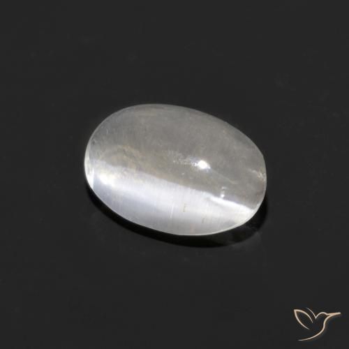 0.92ct Natural White Sillimanite Cat's Eye, Oval, Transparent