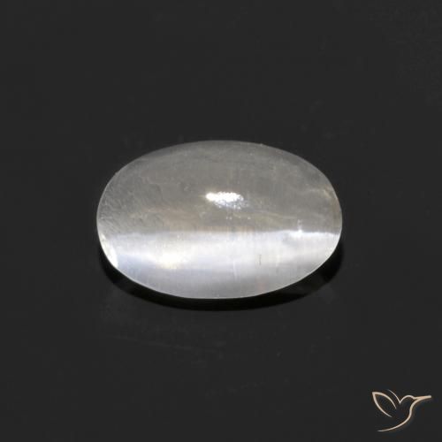 0.92 ct White Sillimanite Cat's Eye Stone, Natural Sillimanite Cat's Eye in Oval Cabochon Shape for Sale