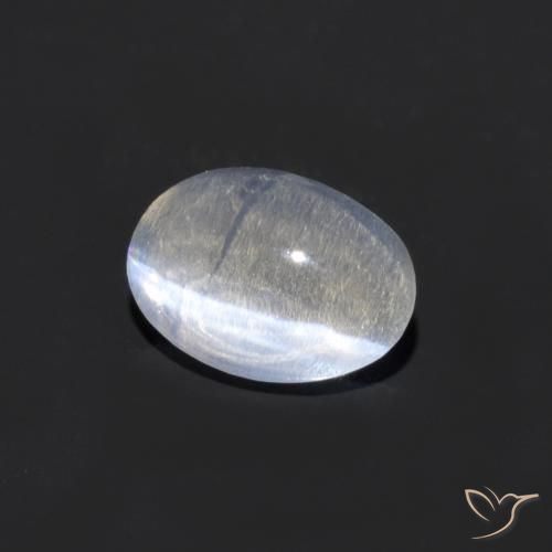 0.73 ct White Sillimanite Cat's Eye Stone, Natural Sillimanite Cat's Eye in Oval Cabochon Shape for Sale