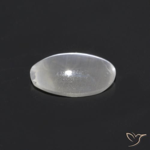 Sillimanite Cat's Eye Gemstone in 7.3 x 4.9 mm Size for Sale, Sillimanite Cat's Eye Stone in Warm White Color