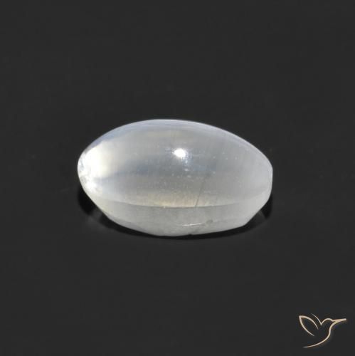 Sillimanite Cat's Eye Gemstone in 7.2 x 4.4 mm Size for Sale, Sillimanite Cat's Eye Stone in White Color