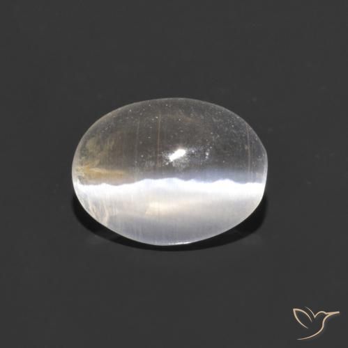 0.78 ct White Sillimanite Cat's Eye Stone, Natural Sillimanite Cat's Eye in Oval Cabochon Shape for Sale