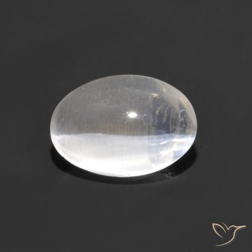 1.10ct Natural White Sillimanite Cat's Eye, Oval, Transparent