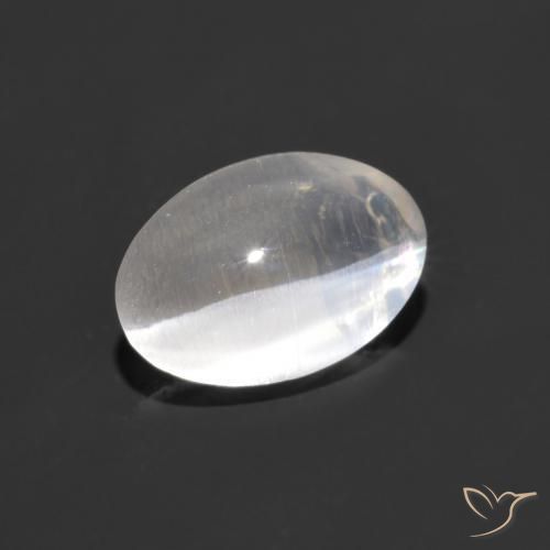 1.10 ct White Sillimanite Cat's Eye Stone, Natural Sillimanite Cat's Eye in Oval Cabochon Shape for Sale