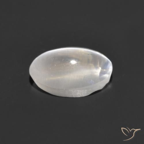 Sillimanite Cat's Eye Gemstone in 7.4 x 5.1 mm Size for Sale, Sillimanite Cat's Eye Stone in White Color