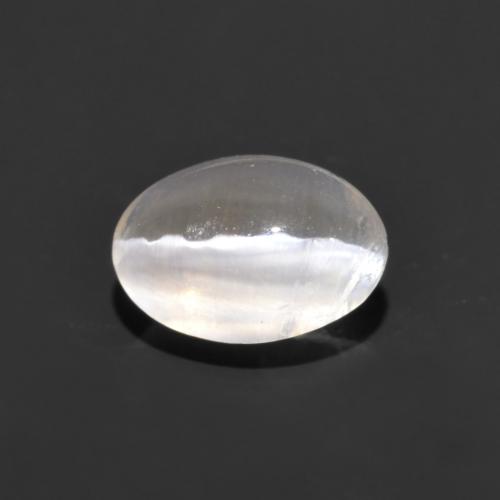 Warm White Sillimanite Cat's Eye Gem - 0.9ct Oval Cabochon (ID: 612892)