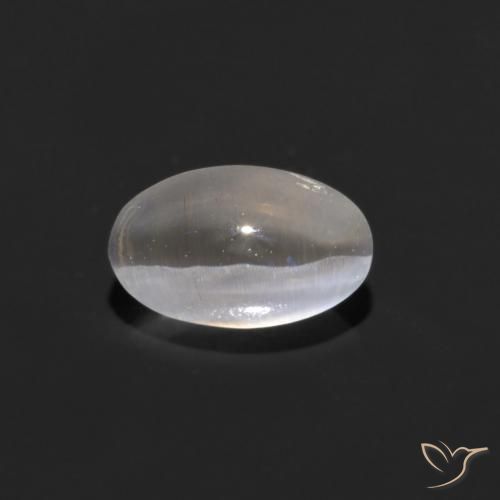 0.88ct Natural Warm White Sillimanite Cat's Eye, Oval, Transparent