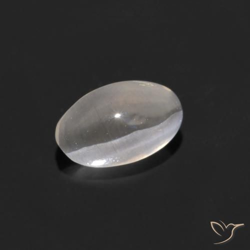 0.88 ct White Sillimanite Cat's Eye Stone, Natural Sillimanite Cat's Eye in Oval Cabochon Shape for Sale