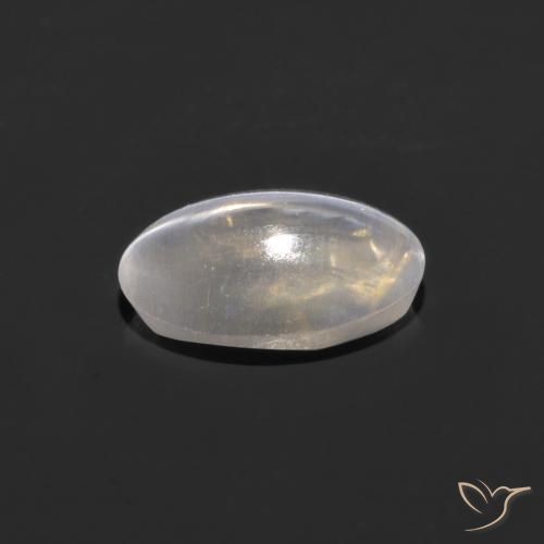 Sillimanite Cat's Eye Gemstone in 7.4 x 4.7 mm Size for Sale, Sillimanite Cat's Eye Stone in Clear White Color