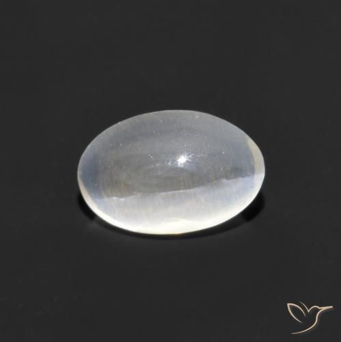 0.88ct Natural Clear White Sillimanite Cat's Eye, Oval, Transparent