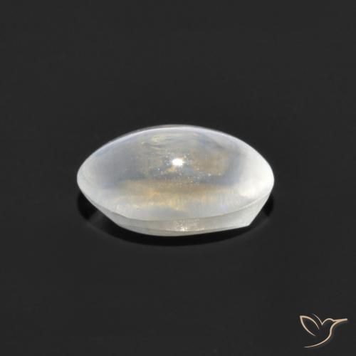 Sillimanite Cat's Eye Gemstone in 6.9 x 4.5 mm Size for Sale, Sillimanite Cat's Eye Stone in Clear White Color
