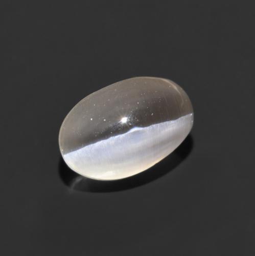 1.21 ct White Sillimanite Cat's Eye Gemstone, Sillimanite Cat's Eye Gem in Oval Cabochon Shape for Sale.