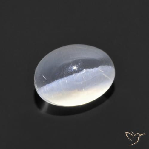 1.43 ct White Sillimanite Cat's Eye Stone, Natural Sillimanite Cat's Eye in Oval Cabochon Shape for Sale