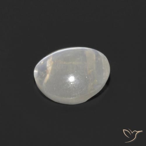Sillimanite Cat's Eye Gemstone in 6.4 x 6.2 mm Size for Sale, Sillimanite Cat's Eye Stone in Warm White Color