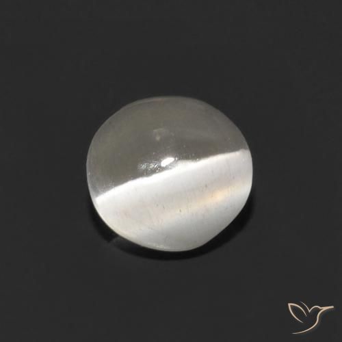0.79 ct White Sillimanite Cat's Eye Stone, Natural Sillimanite Cat's Eye in Oval Cabochon Shape for Sale