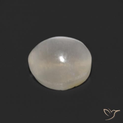 Sillimanite Cat's Eye Gemstone in 6.3 x 5.9 mm Size for Sale, Sillimanite Cat's Eye Stone in Warm White Color