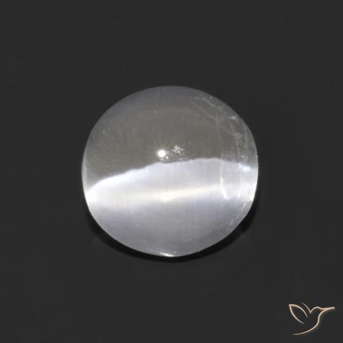 0.93ct Natural Clear White Sillimanite Cat's Eye, Oval, Transparent