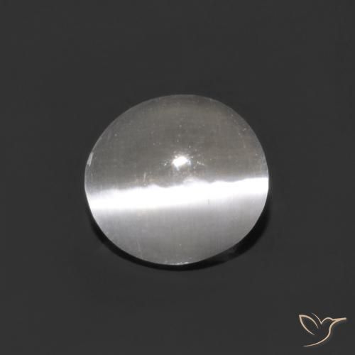 0.75ct Natural Clear White Sillimanite Cat's Eye, Oval, Transparent