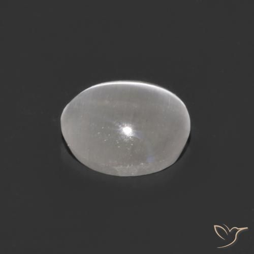 Sillimanite Cat's Eye Gemstone in 5.9 x 5.4 mm Size for Sale, Sillimanite Cat's Eye Stone in Clear White Color