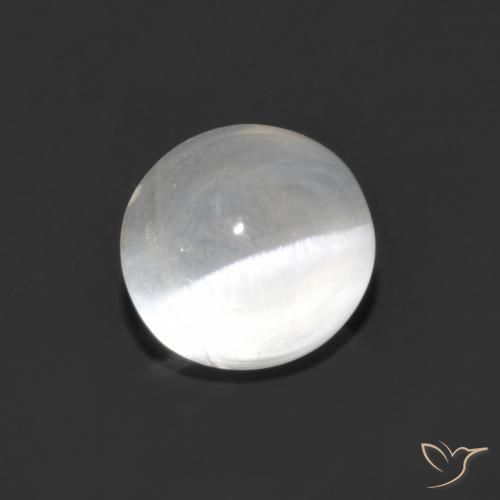 1.48 ct White Sillimanite Cat's Eye Stone, Natural Sillimanite Cat's Eye in Oval Cabochon Shape for Sale