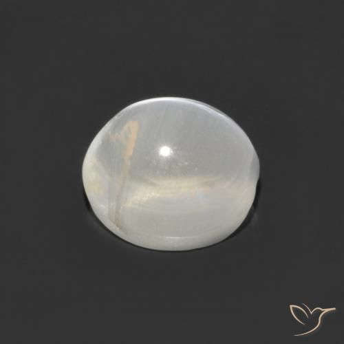 Sillimanite Cat's Eye Gemstone in 6.3 x 5.9 mm Size for Sale, Sillimanite Cat's Eye Stone in Clear White Color