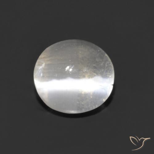 1.14ct Natural Clear White Sillimanite Cat's Eye, Oval, Transparent