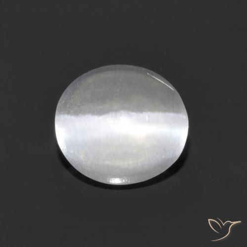 1.16ct Natural Clear White Sillimanite Cat's Eye, Oval, Transparent