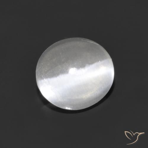 1.16 ct White Sillimanite Cat's Eye Stone, Natural Sillimanite Cat's Eye in Oval Cabochon Shape for Sale
