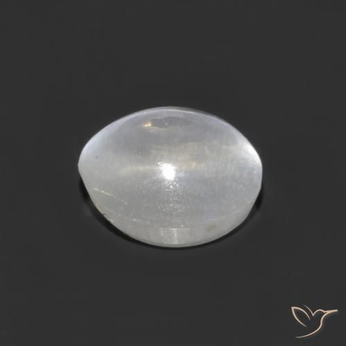 Sillimanite Cat's Eye Gemstone in 6.4 x 5.8 mm Size for Sale, Sillimanite Cat's Eye Stone in Clear White Color