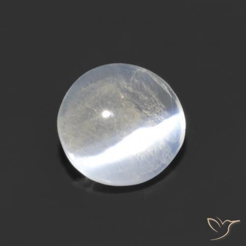 1.29 ct White Sillimanite Cat's Eye Stone, Natural Sillimanite Cat's Eye in Oval Cabochon Shape for Sale