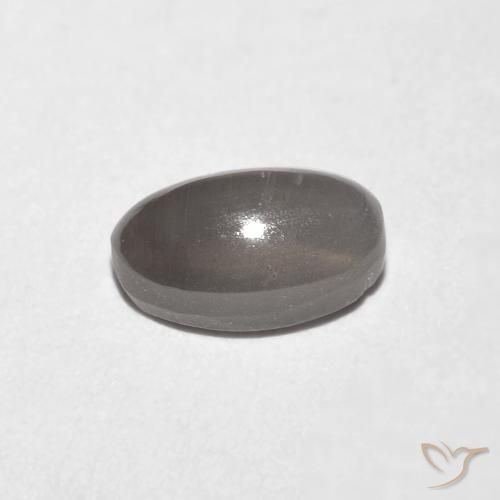 Sillimanite Cat's Eye Gemstone in 6.9 x 4.6 mm Size for Sale, Sillimanite Cat's Eye Stone in Very Light Grey Color
