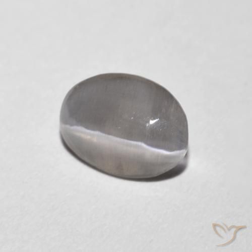 0.73 ct Gray Sillimanite Cat's Eye Stone, Natural Sillimanite Cat's Eye in Oval Cabochon Shape for Sale