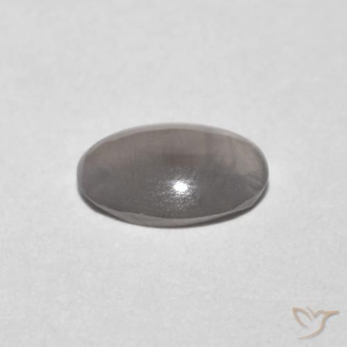 Sillimanite Cat's Eye Gemstone in 7.3 x 5.3 mm Size for Sale, Sillimanite Cat's Eye Stone in Very Light Grey Color