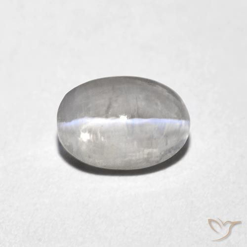 1.10ct Natural Very Light Grey Sillimanite Cat's Eye, Oval, Transparent