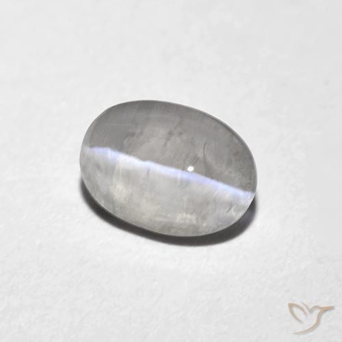 1.10 ct Gray Sillimanite Cat's Eye Stone, Natural Sillimanite Cat's Eye in Oval Cabochon Shape for Sale