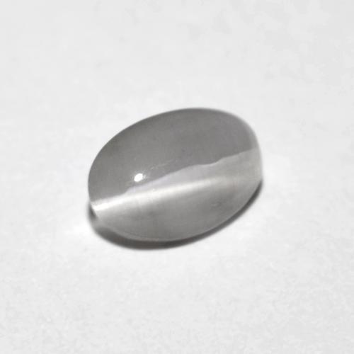 0.74 ct Gray Sillimanite Cat's Eye Stone, Natural Sillimanite Cat's Eye in Oval Cabochon Shape for Sale