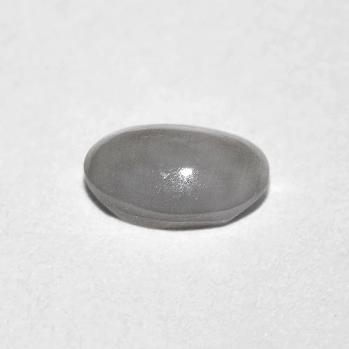 Sillimanite Cat's Eye Gemstone in 6.7 x 4.5 mm Size for Sale, Sillimanite Cat's Eye Stone in Very Light Grey Color