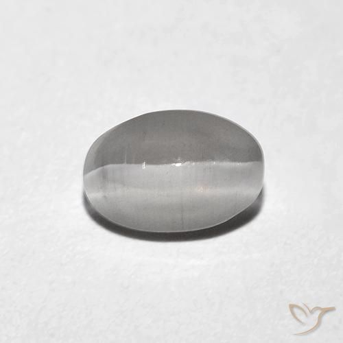 0.85 ct Gray Sillimanite Cat's Eye Gemstone, Sillimanite Cat's Eye Gem in Oval Cabochon Shape for Sale.