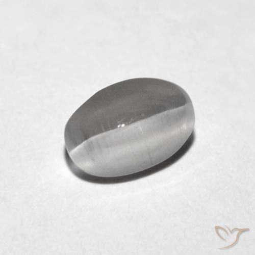 0.85 ct Gray Sillimanite Cat's Eye Stone, Natural Sillimanite Cat's Eye in Oval Cabochon Shape for Sale