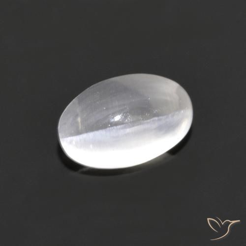 1.18ct Natural Very Light Grey Sillimanite Cat's Eye, Oval, Transparent
