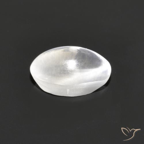 Sillimanite Cat's Eye Gemstone in 7.5 x 4.8 mm Size for Sale, Sillimanite Cat's Eye Stone in Very Light Grey Color