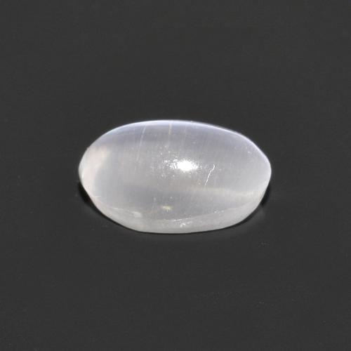 Sillimanite Cat's Eye Gemstone in 6.5 x 4.3 mm Size for Sale, Sillimanite Cat's Eye Stone in Very Light Grey Color