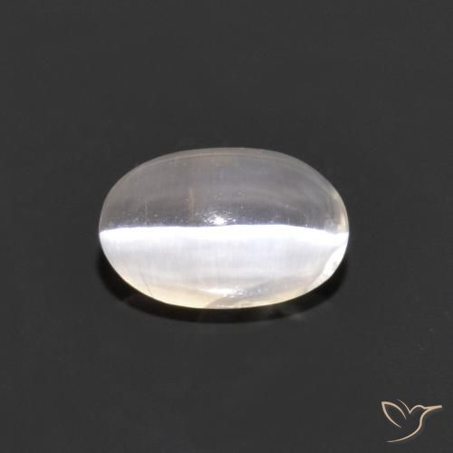 1.00ct Natural Very Light Grey Sillimanite Cat's Eye, Oval, Transparent