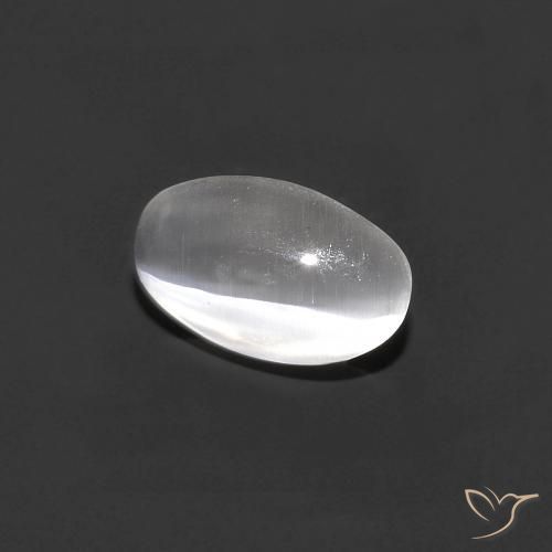 0.81 ct Gray Sillimanite Cat's Eye Stone, Natural Sillimanite Cat's Eye in Oval Cabochon Shape for Sale